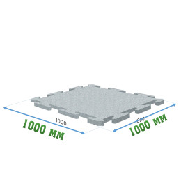 Универсальное резиновое покрытие 1000x1000x15мм Puzzle