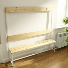 Скамейка с вешалкой для раздевалки 2 метра